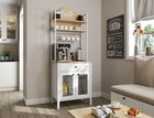 Dulap de bar pentru cafea, Cordelia, FRN-20076-1, 75x210x50 cm, PAL, Maro/Alb