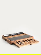 Set servire branzeturi 16 piese Fresca, Homla, lemn/portelan/inox, natur/negru