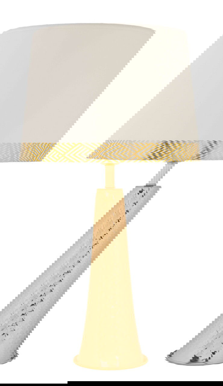 Lampa de masa Tower, Mauro Ferretti, 1 x E27, 40W, 30x54 cm, fier, auriu/alb