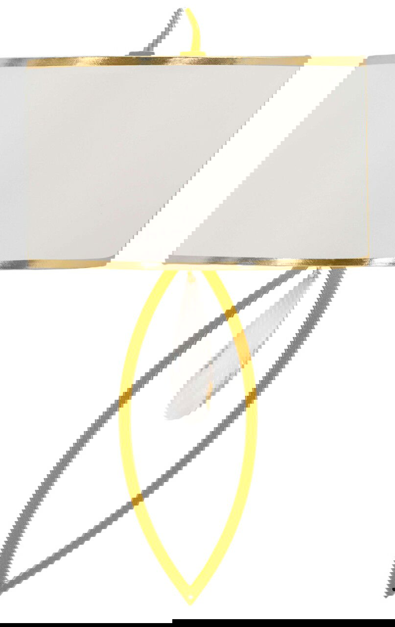 Aplica de perete Vienna, Mauro Ferretti, 1 x E14, 20W, 16x15x50 cm, fier, auriu/alb
