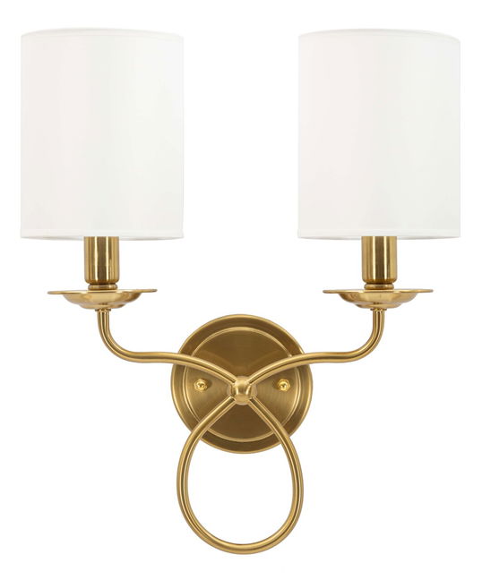 Aplica de perete Zagreb, Mauro Ferretti, 2 x E14, 20W, 35.5x17x43 cm, fier, auriu/alb