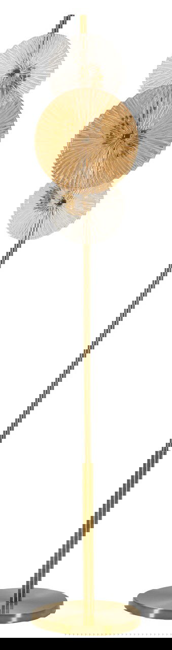 Lampadar Osaka, Mauro Ferretti, 4 x E14, 40W, 30x30x164 cm, fier/sticla, auriu/maro/transparent