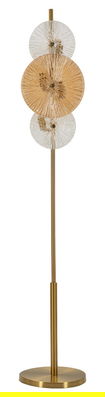 Lampadar Osaka, Mauro Ferretti, 4 x E14, 40W, 30x30x164 cm, fier/sticla, auriu/maro/transparent