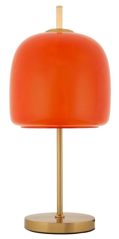 Lampa de masa Oldy, Mauro Ferretti, 1 x E27, 40W, 30x53 cm, fier/sticla, auriu/portocaliu