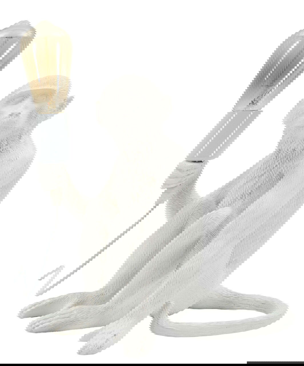 Lampa de masa Monkey Sitting, Mauro Ferretti, 1 x E27, 40W, 33x33x32 cm, polirasina, alb
