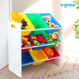 Organizator jucarii / mobilier camera copilului U-Grow, 63x30x60 cm, PAL/polipropilena, multicolor