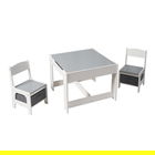 Set birou cu 2 scaune, U-Grow, 61x61x48.3 cm / 28x30x53 cm, MDF, alb