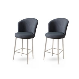 Set scaun de bar (2 bucăți), Charlotte, Alte, Metal, Antracit / Crom