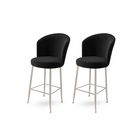 Set scaun de bar (2 bucăți), Charlotte, Alte, Metal, Negru / Crom