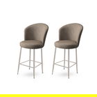 Set scaun de bar (2 bucăți), Charlotte, Alte, Metal, Cappuccino / Chrome