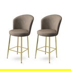 Set scaun de bar (2 bucăți), Charlotte, Alte, Metal, Cappuccino / Aur