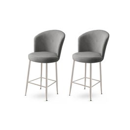 Set scaun de bar (2 bucăți), Charlotte, Alte, Metal, Crem / Crom