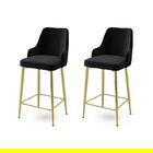 Set scaun de bar (2 bucăți), Charlotte, Enox, Metal, Negru