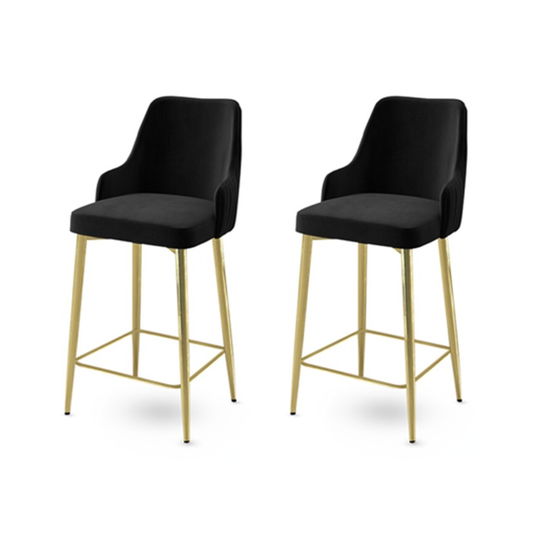 Set scaun de bar (2 bucăți), Charlotte, Enox, Metal, Negru