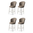 Set scaune de bar 4 piese, Charlotte, Alte, Metal, Cappuccino / Chrome