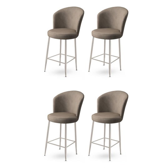 Set scaune de bar 4 piese, Charlotte, Alte, Metal, Cappuccino / Chrome