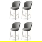 Set scaune de bar 4 piese, Charlotte, Alte, Metal, Gri/Crom