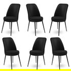 Set scaune 6 piese, Charlotte, Dexa, Metal, Negru