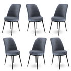 Set scaune 6 piese, Charlotte, Dexa, Metal, Fume / Negru