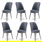 Set scaune 6 piese, Charlotte, Dexa, Metal, Fume / Maro