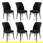 Set scaune 6 piese, Charlotte, Flex, Metal, Negru