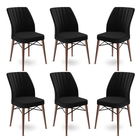 Set scaune 6 piese, Charlotte, Flex, Metal, Negru/Maro