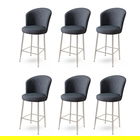 Set scaune de bar 6 piese, Charlotte, Alte, Metal, Antracit / Crom