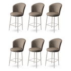 Set scaune de bar 6 piese, Charlotte, Alte, Metal, Cappuccino / Chrome