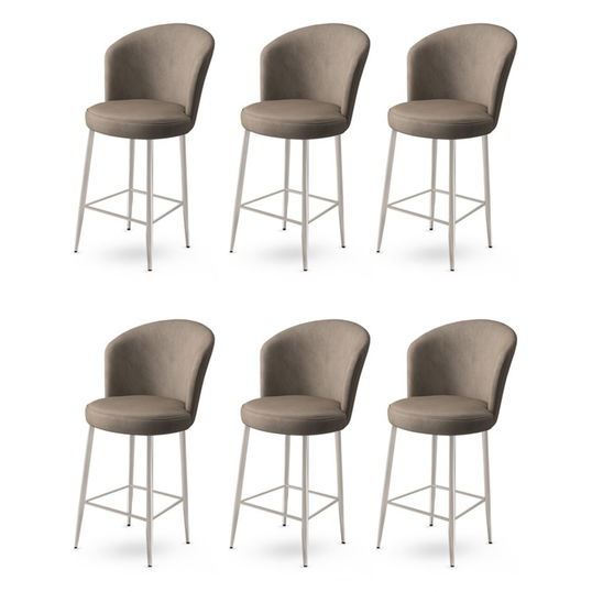 Set scaune de bar 6 piese, Charlotte, Alte, Metal, Cappuccino / Chrome