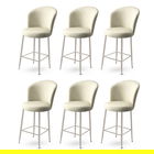 Set scaune de bar 6 piese, Charlotte, Alte, Metal, Crem / Crom