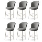 Set scaune de bar 6 piese, Charlotte, Alte, Metal, Gri/Crom
