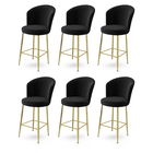 Set scaune de bar 6 piese, Charlotte, Fora, Metal, Negru