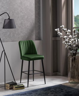 Set scaun de bar (2 bucăți), Beckley, Vento, PAL, Verde/Negru