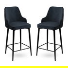 Set scaun de bar (2 bucăți), Charlotte, Enox, Metal, Antracit / Negru