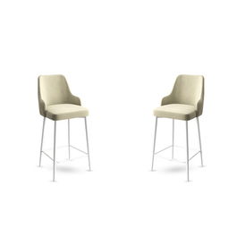 Set scaun de bar (2 bucăți), Charlotte, Enox, Metal, Crem/Alb