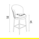 Set scaun de bar (2 bucăți), Charlotte, Alte, Metal, Alb/Negru