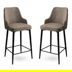 Set scaun de bar (2 bucăți), Charlotte, Enox, Metal, Cappuccino / Negru