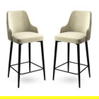 Set scaun de bar (2 bucăți), Charlotte, Enox, Metal, Crem/Negru