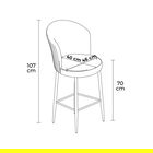 Set scaun de bar (2 bucăți), Charlotte, Fora, Metal, Antracit/Alb