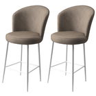 Set scaun de bar (2 bucăți), Charlotte, Fora, Metal, Cappuccino / Alb