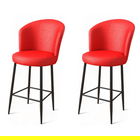 Set scaun de bar (2 bucăți), Charlotte, Uras, Metal, Roșu/Negru