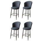 Set scaune de bar 4 piese, Charlotte, Alte, Metal, Antracit / Negru