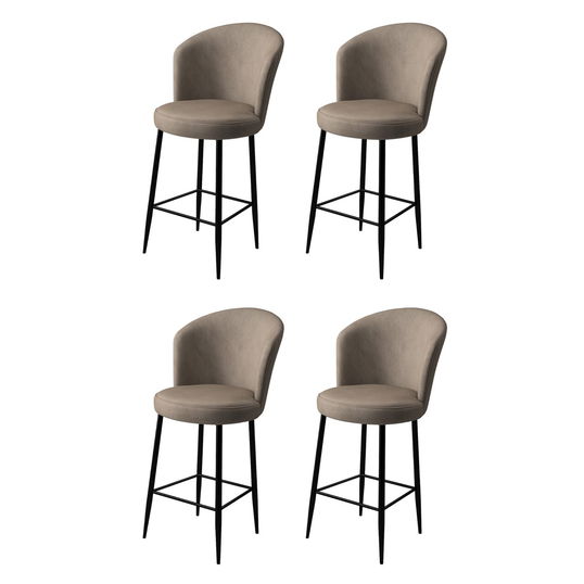Set scaune de bar 4 piese, Charlotte, Alte, Metal, Cappuccino / Negru
