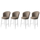 Set scaune de bar 4 piese, Charlotte, Alte, Metal, Cappuccino / Alb