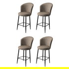 Set scaune de bar 4 piese, Charlotte, Fora, Metal, Cappuccino / Negru