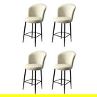 Set scaune de bar 4 piese, Charlotte, Fora, Metal, Crem/Negru
