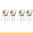 Set scaune de bar 4 piese, Charlotte, Fora, Metal, Crem/Alb