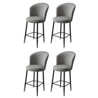 Set scaune de bar 4 piese, Charlotte, Fora, Metal, Gri/Negru