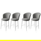 Set scaune de bar 4 piese, Charlotte, Fora, Metal, Gri/Alb
