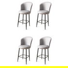 Set scaune de bar 4 piese, Charlotte, Uras, Metal, Gri/Negru